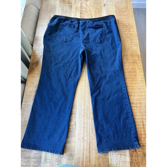 Jessica London Women's Pull On Straight Leg Jeans High Rise Elastic Waist Sz 30 - Picture 2 of 9